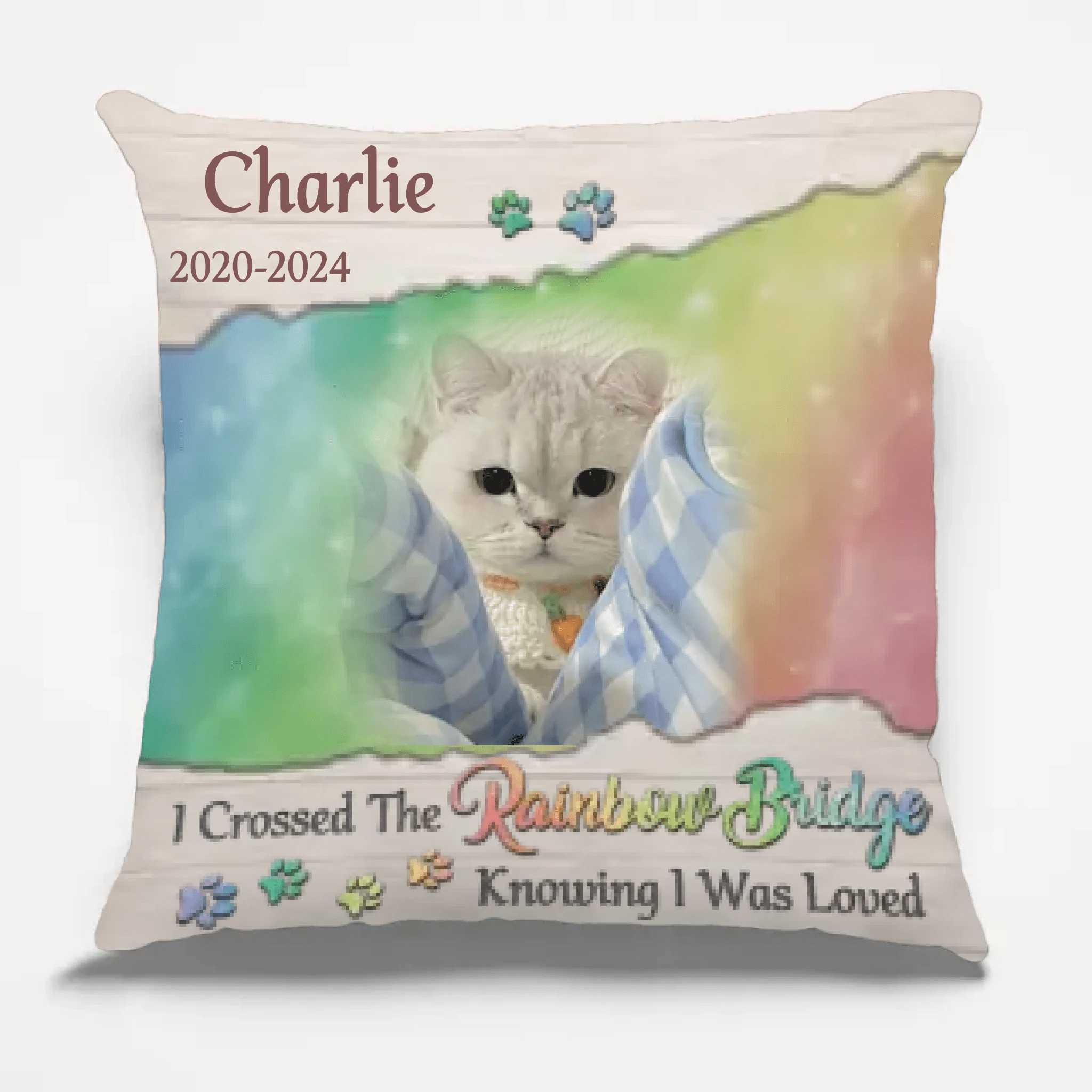 personalized cat photo pillow soft plush comfort loss of cat gift display keepsake
