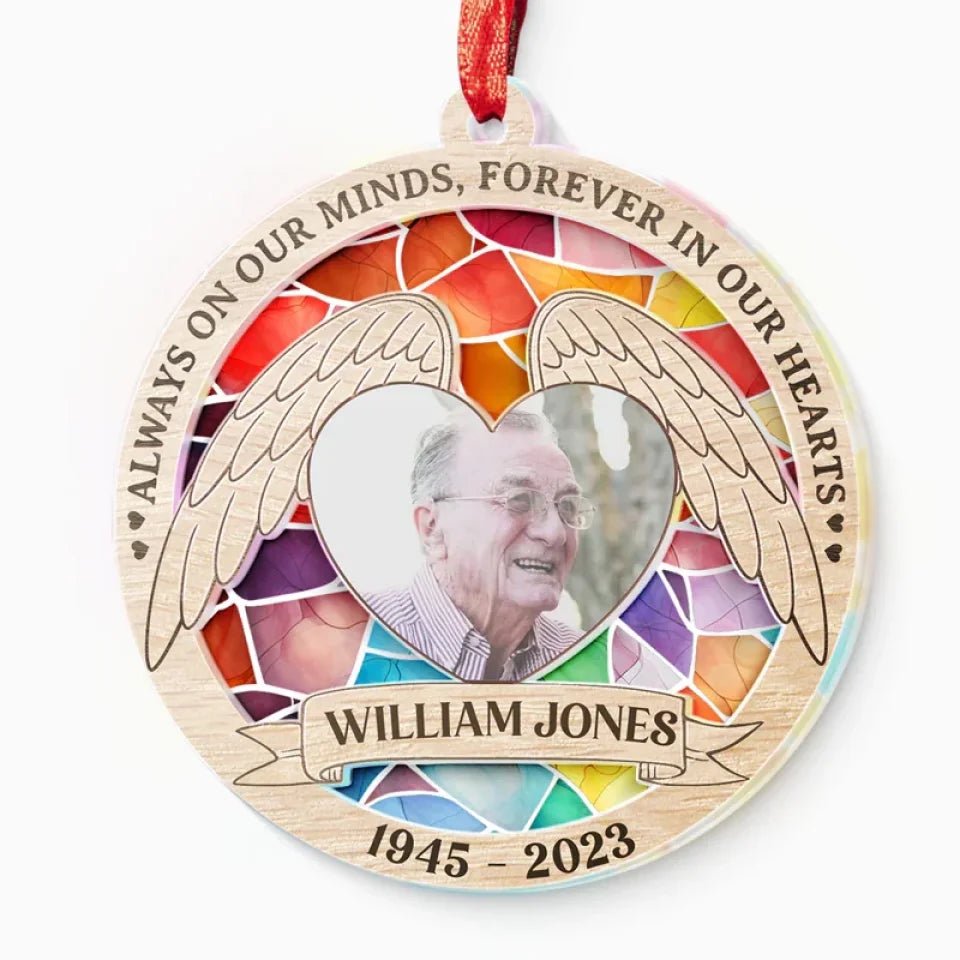 acrylic keepsake suncatcher personalized photo with name window remembrance decor 8in 20cm 20cm