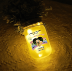 Colorful lights Personalized Photo Mason Jar Light Comfort Sympathy Gift for Loss of Dog