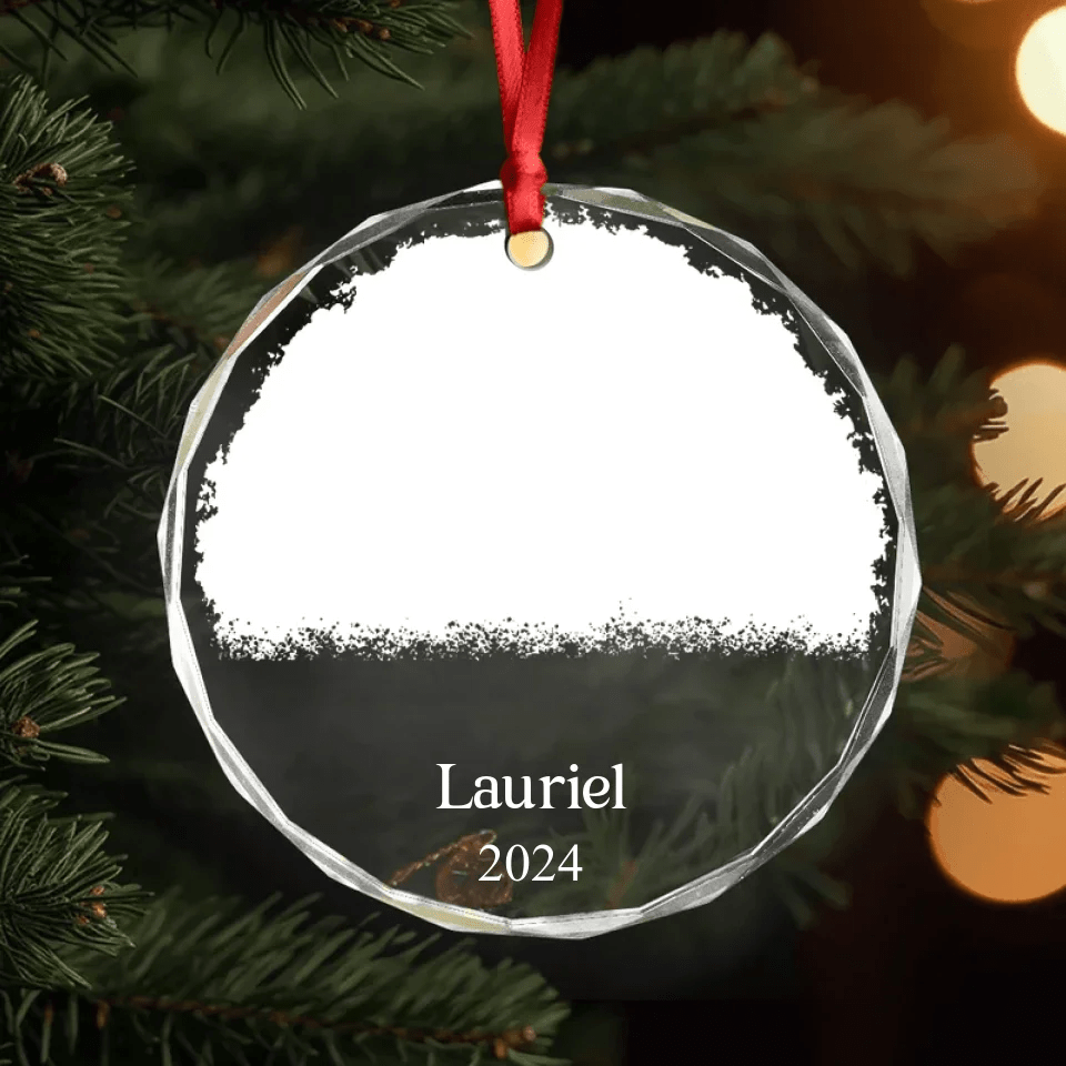 custom photo and name cat heart glass ornament keepsake loss of cat gift display