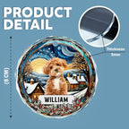 Custom Photo and Name Christmas Dog Cat Circle Glass Ornament 687159 - DiyGiftly