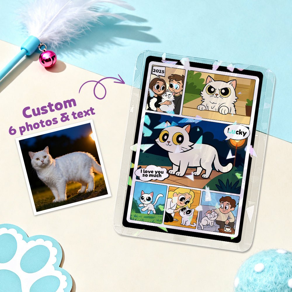 Custom Photo Anime - Style Double - Sided Game Card Personalized Gift for Pet Lovers - DiyGiftly