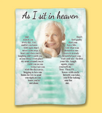 Custom Photo As I Sit In Heaven - Memorial Personalized Custom Blanket - Christmas Gift, Sympathy Gift For Family Members 682093 - DiyGiftly
