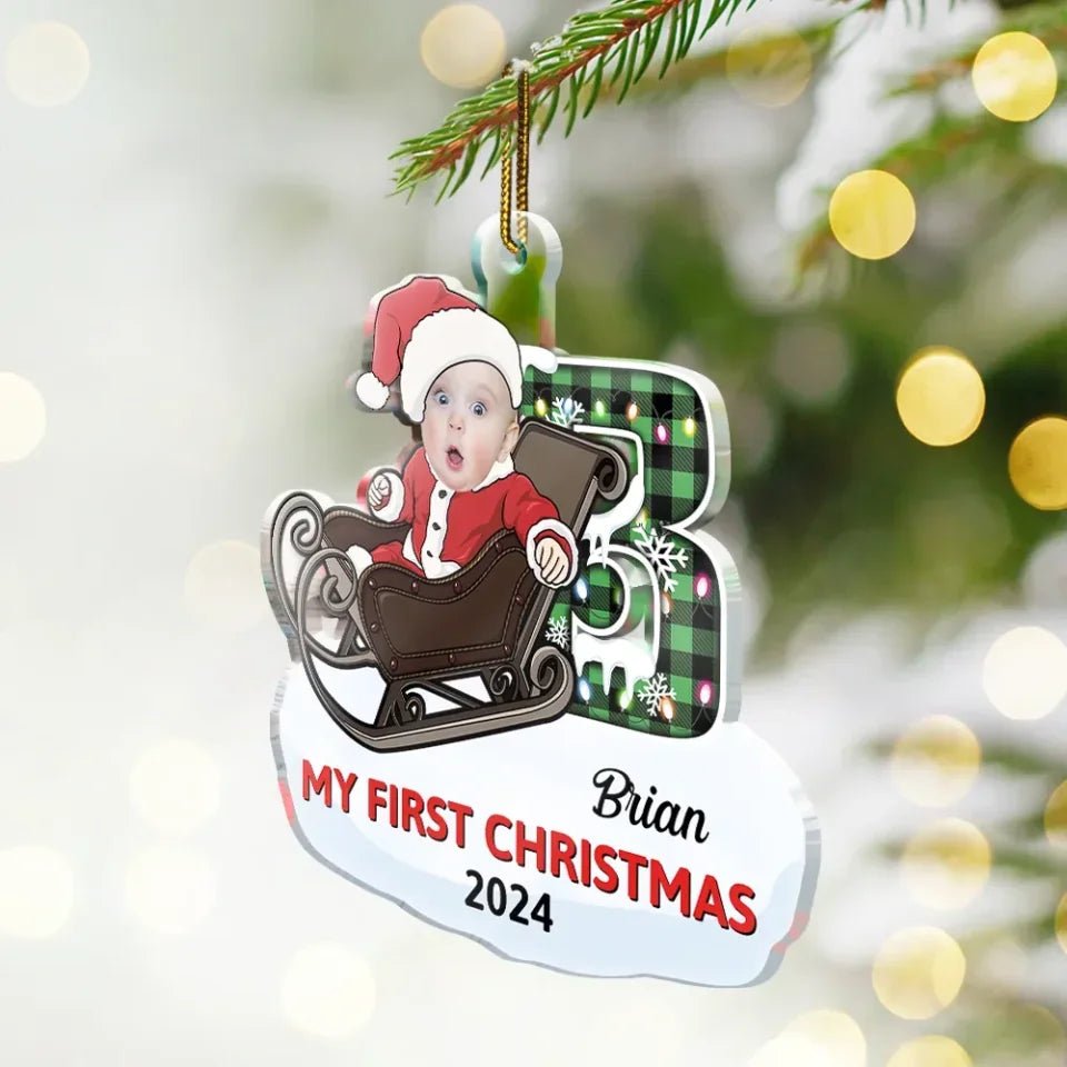 Custom Photo Baby's First Christmas Costumes - Personalized Cutout Acrylic Ornament 689284 - DiyGiftly