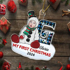 Custom Photo Baby's First Christmas Costumes - Personalized Cutout Acrylic Ornament 689284 - DiyGiftly