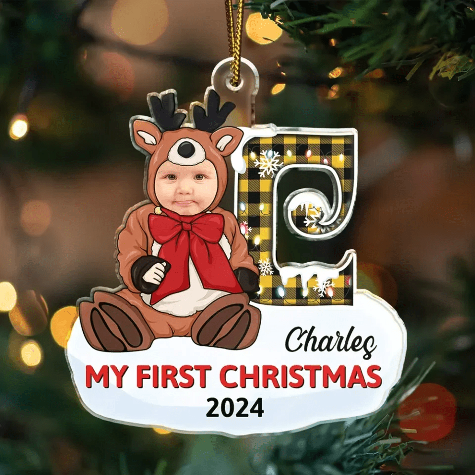 Custom Photo Baby's First Christmas Costumes - Personalized Cutout Acrylic Ornament 689284 - DiyGiftly