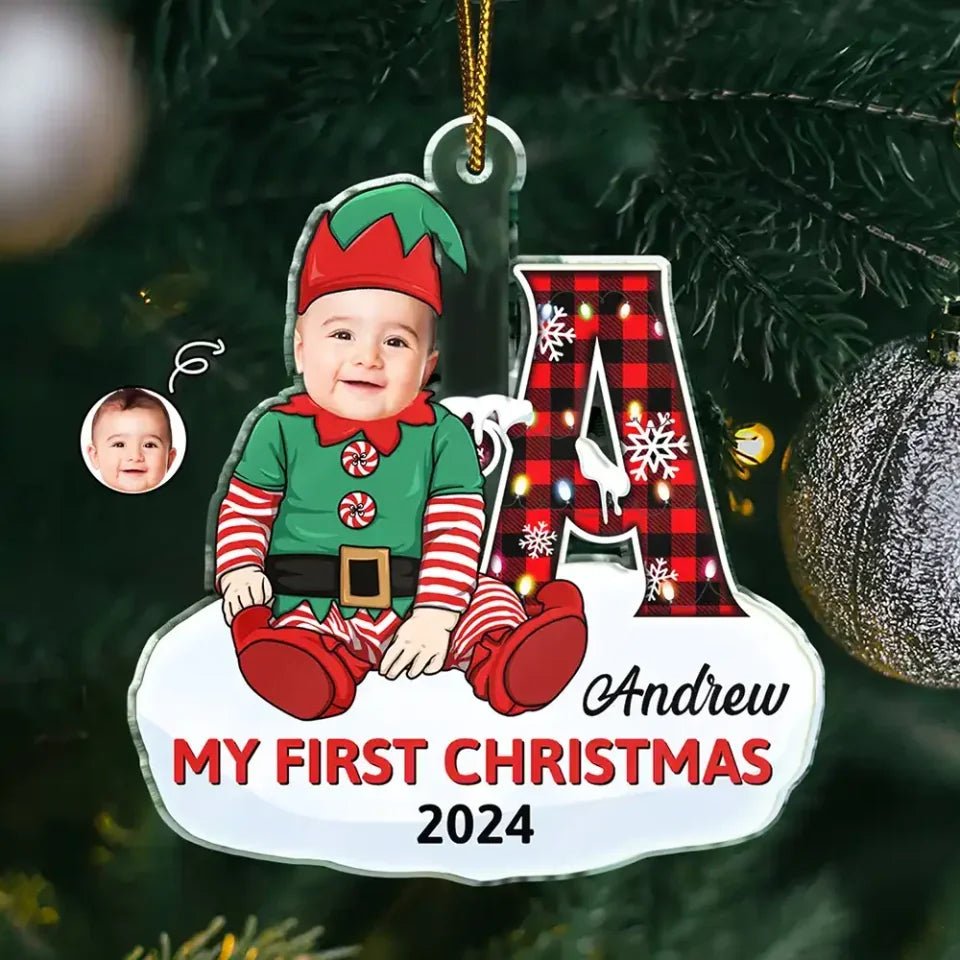 Custom Photo Baby's First Christmas Costumes - Personalized Cutout Acrylic Ornament 689284 - DiyGiftly