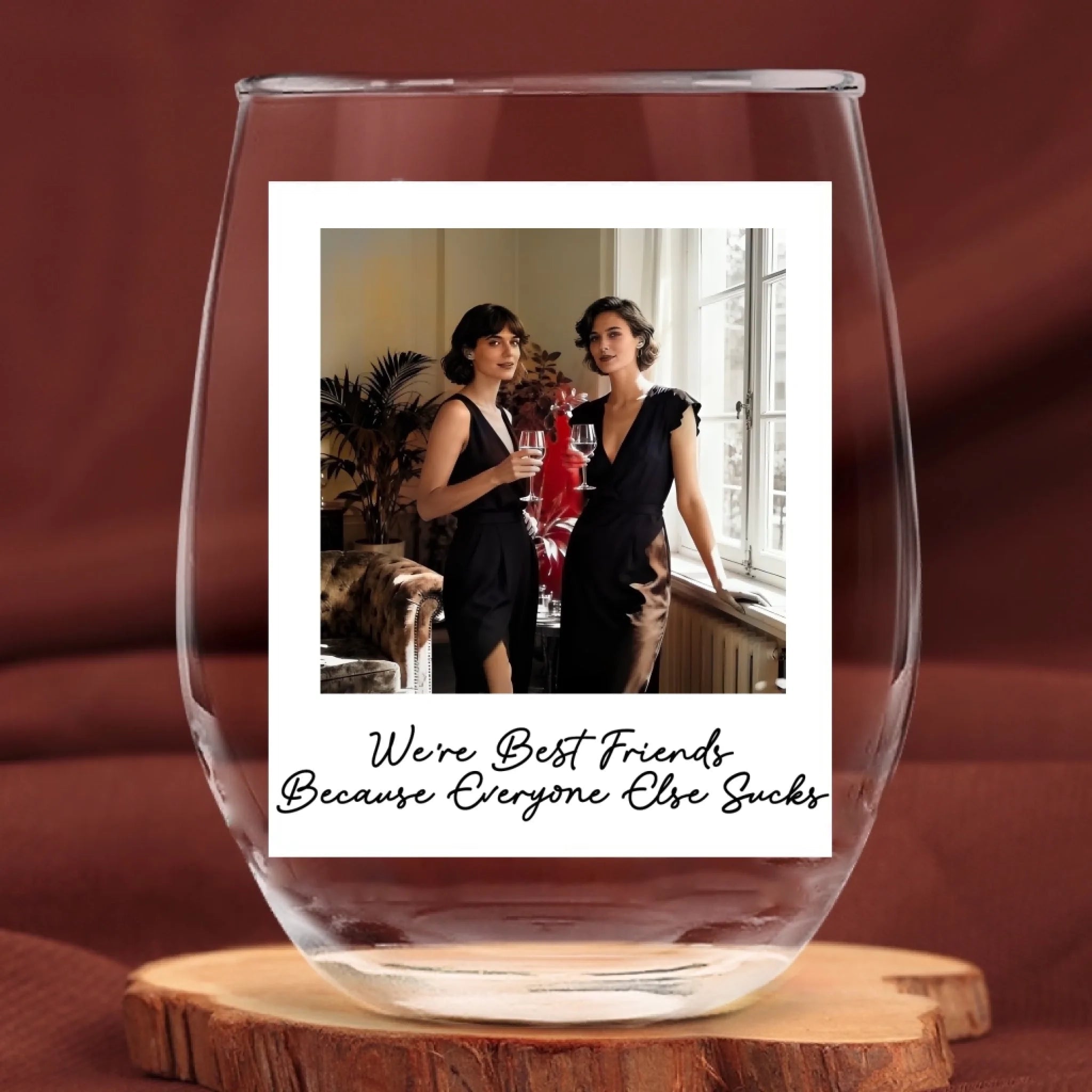 stemless wine glass gift for best friend