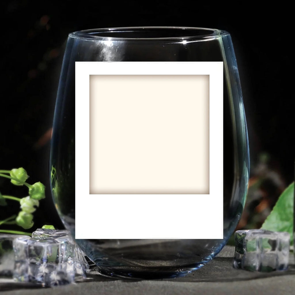 stemless wine glass custom photo