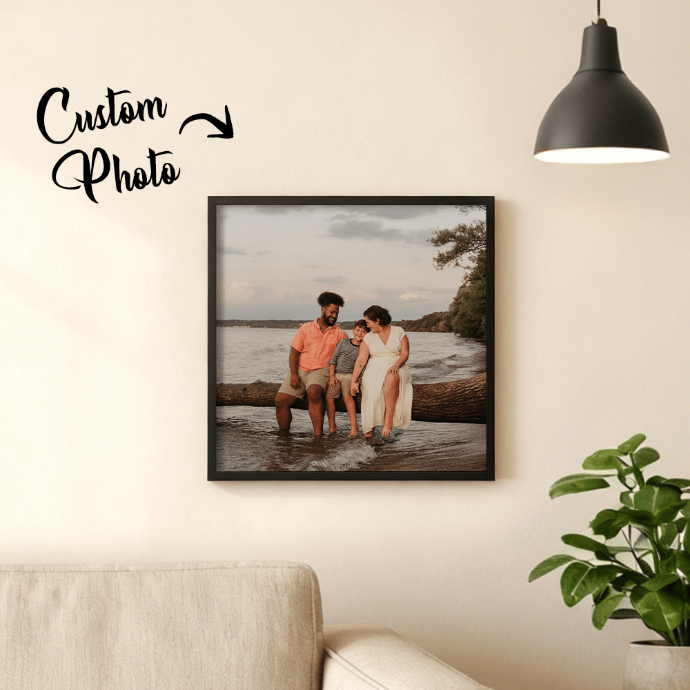 Custom Photo Black Frame Wall Art – Personalized Family Home Decoration - DiyGiftly