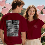 Custom Photo Black & White Style T-shirt Personalized Eyes Shirt for Couple Valentines Gift - DiyGiftly