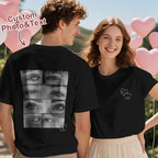 Custom Photo Black & White Style T-shirt Personalized Eyes Shirt for Couple Valentines Gift - DiyGiftly