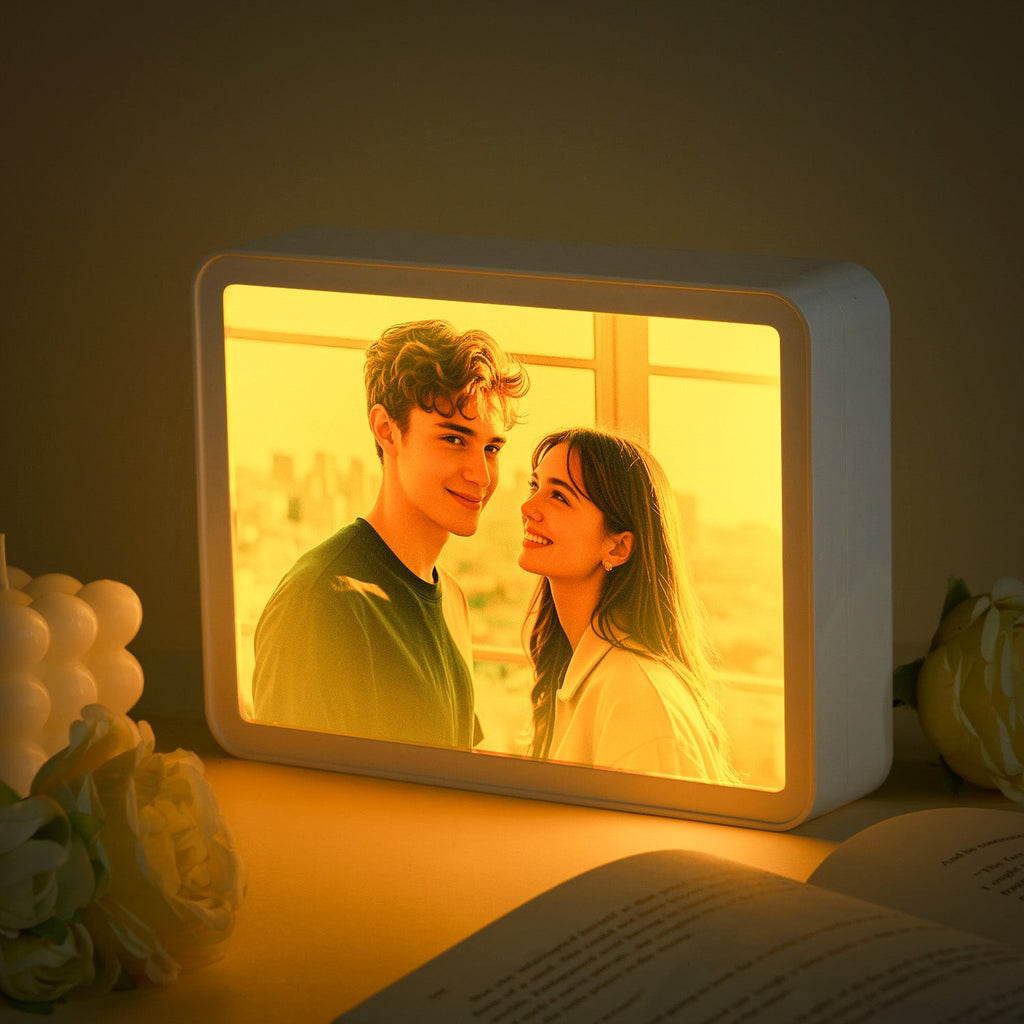 Custom Photo Bluetooth Speaker Music Mirror Lamp – Personalized Christmas Gift with Light & Sound - DiyGiftly