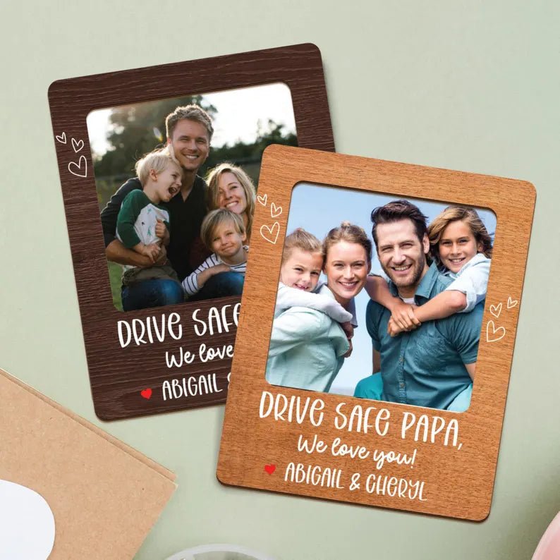 Custom Photo Car Visor Clip, Best Dad Ever Custom Photo Frame Visor Clip, Dad Photo Magnet, Gift for Dad from Son, Drive Safe Gift Papa Gift 65361152 - DiyGiftly