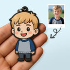 Custom Photo Cartoon Keychain Bag Charm Personalized from Your Photo Unique Keepsake Valentines Gift for Her - DiyGiftly