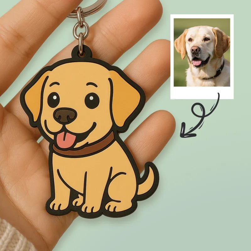 Custom Photo Cartoon Keychain Bag Charm Personalized from Your Photo Unique Keepsake Valentines Gift for Her - DiyGiftly