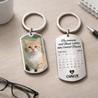 Double sided metal Photo Keychain Personalized Cat Photo Cat Remembrance Gifts