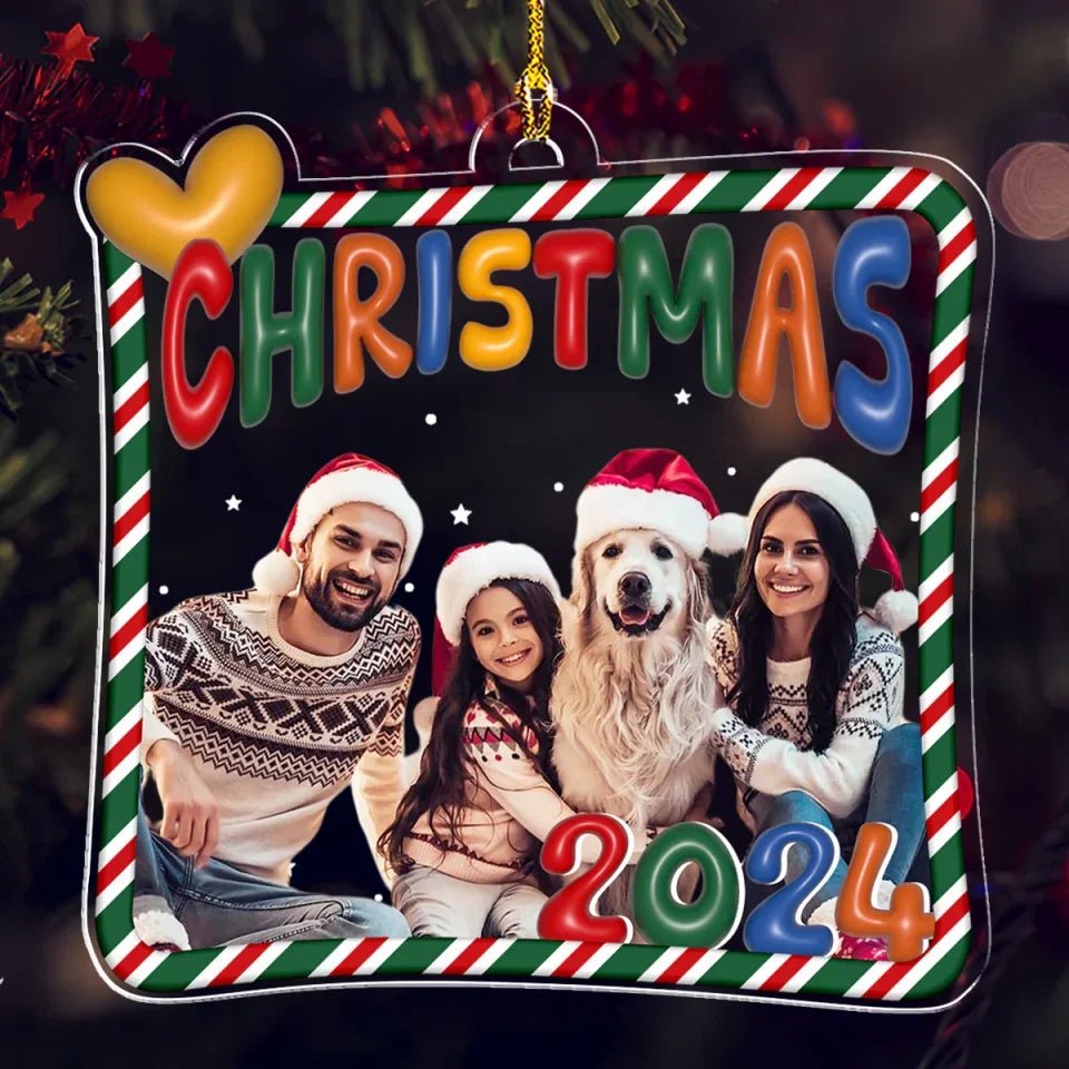Custom Photo Christmas 2024 - Personalized Custom Acrylic Ornament 718669 - DiyGiftly