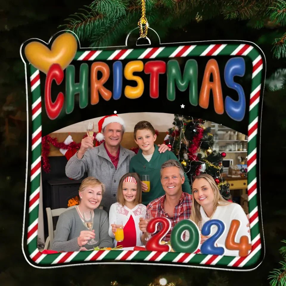 Custom Photo Christmas 2024 - Personalized Custom Acrylic Ornament 718669 - DiyGiftly