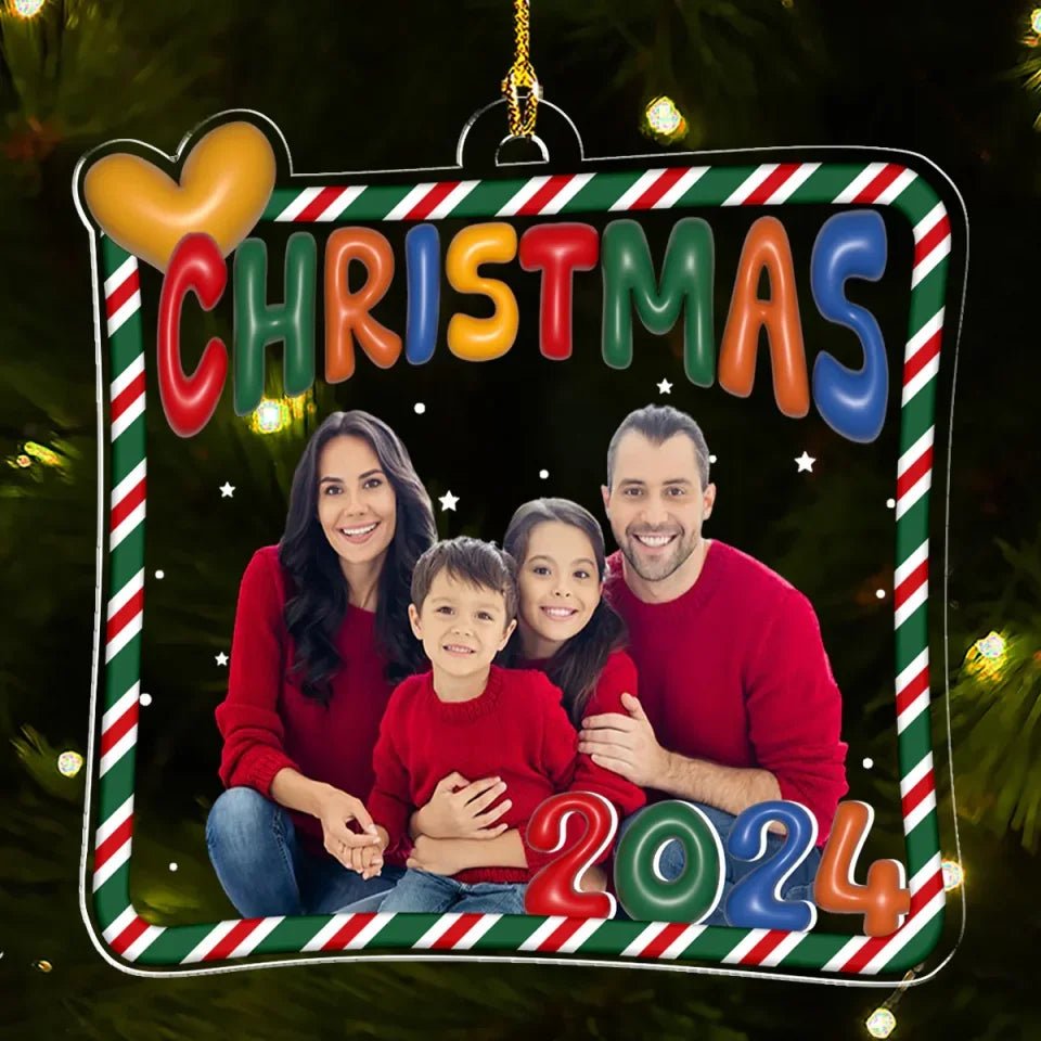 Custom Photo Christmas 2024 - Personalized Custom Acrylic Ornament 718669 - DiyGiftly