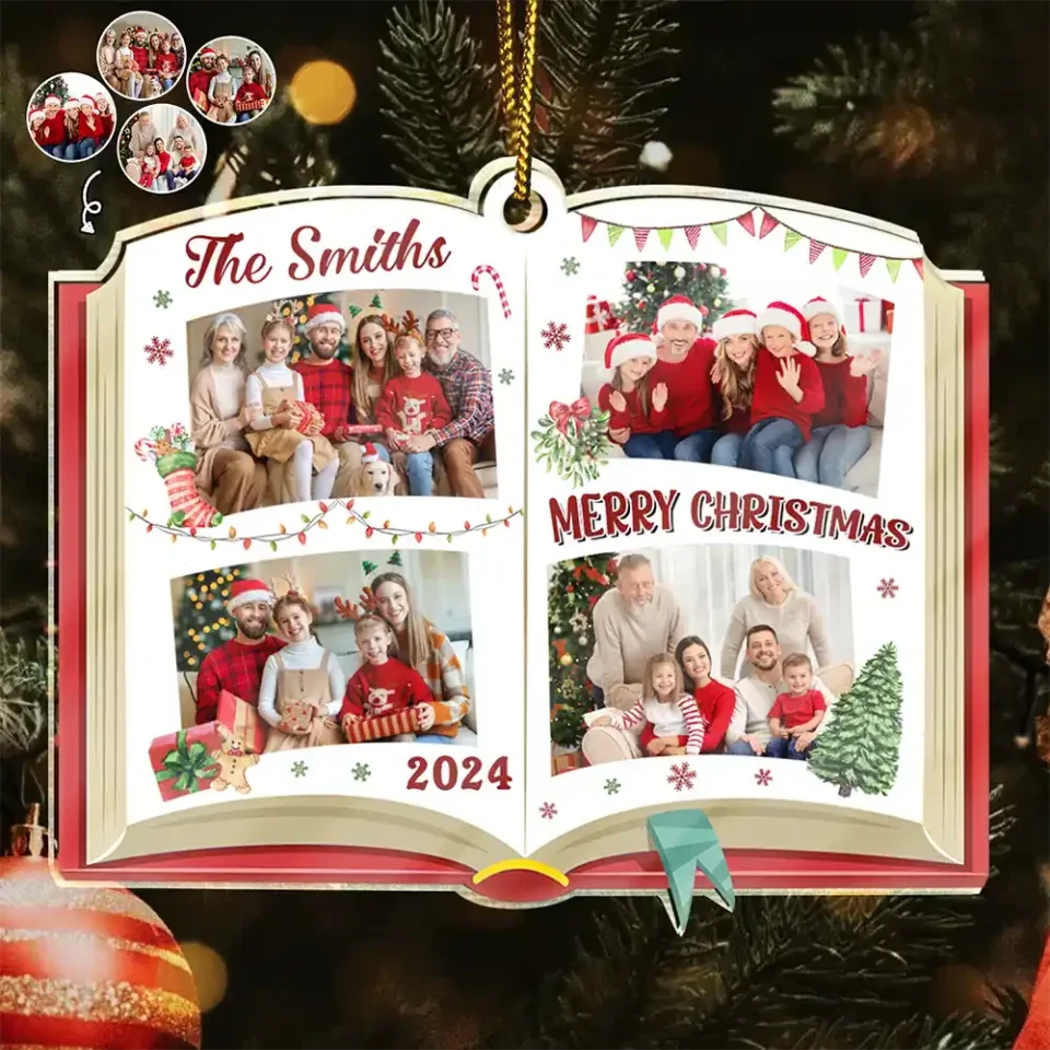 Custom Photo Christmas Family Memories - Personalized Custom Shaped Acrylic Ornament 715633 - DiyGiftly