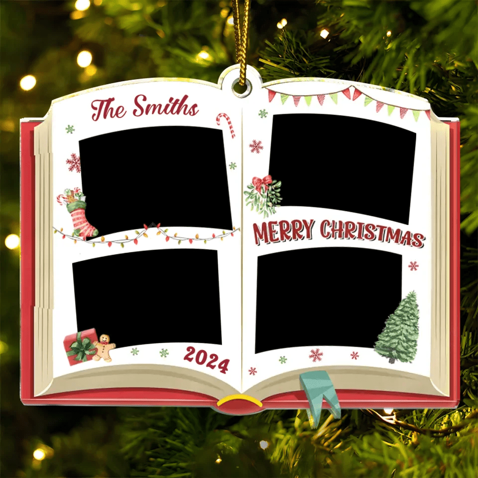 Custom Photo Christmas Family Memories - Personalized Custom Shaped Acrylic Ornament 715633 - DiyGiftly