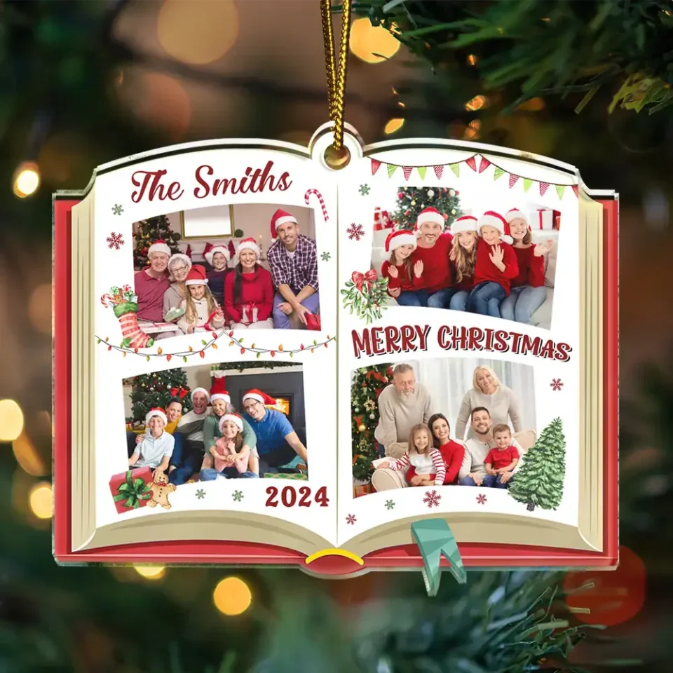 Custom Photo Christmas Family Memories - Personalized Custom Shaped Acrylic Ornament 715633 - DiyGiftly