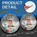 Custom Photo Christmas The Call I Wish I Could Make - Personalized Circle Glass Ornament 687480 - DiyGiftly
