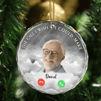 Custom Photo Christmas The Call I Wish I Could Make - Personalized Circle Glass Ornament 687480 - DiyGiftly