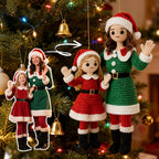Custom Photo Connected 2 People Crochet Doll Ornament Christmas Tree Decoration Holiday Gift - DiyGiftly