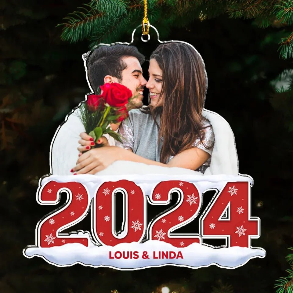 Custom Photo Couple 2024 - Personalized Custom Acrylic Ornament 719495 - DiyGiftly