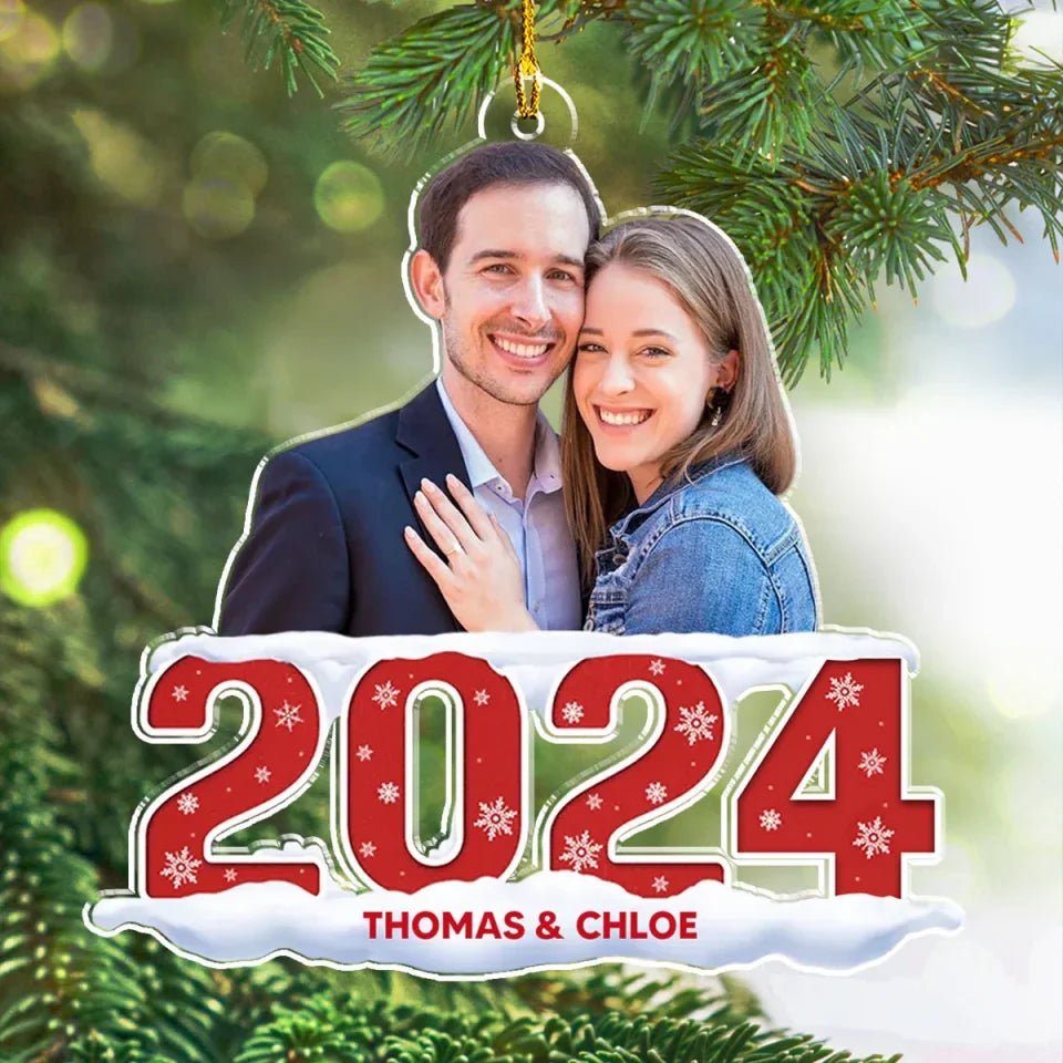 Custom Photo Couple 2024 - Personalized Custom Acrylic Ornament 719495 - DiyGiftly