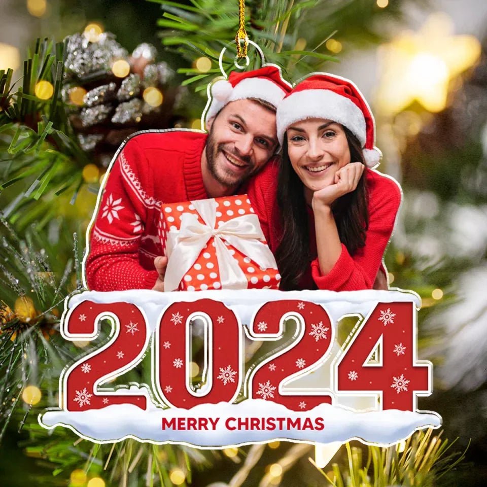 Custom Photo Couple 2024 - Personalized Custom Acrylic Ornament 719495 - DiyGiftly