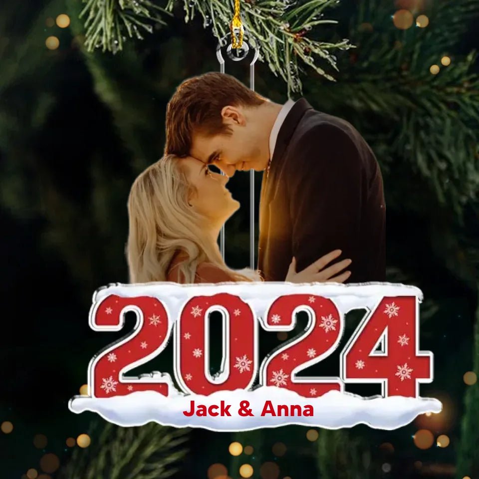 Custom Photo Couple 2024 - Personalized Custom Acrylic Ornament 719495 - DiyGiftly