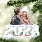 Custom Photo Couple - Joy of Christmas 2024 - Personalized Custom Acrylic Ornament 719583 - DiyGiftly