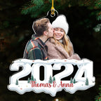 Custom Photo Couple - Joy of Christmas 2024 - Personalized Custom Acrylic Ornament 719583 - DiyGiftly