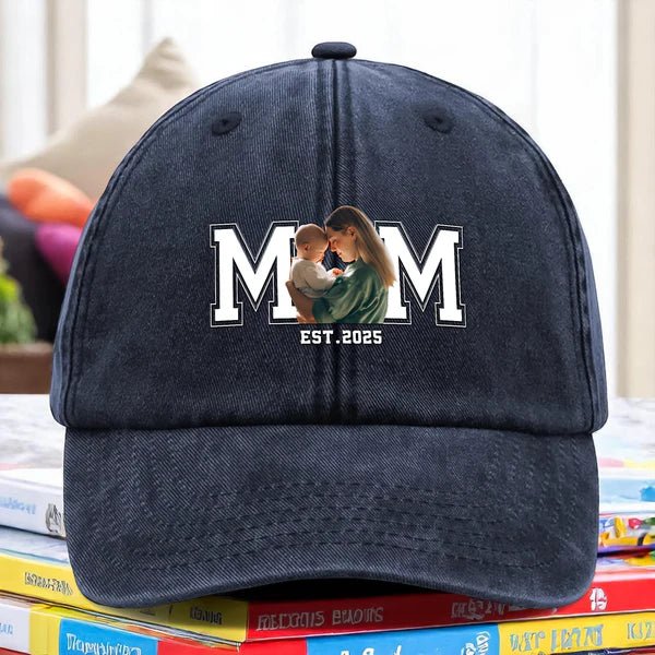 Custom Photo Dad & Kid Washed Denim Baseball Cap – Personalized Father’s Day Gift for Dad, Vintage Adjustable Hat with Picture, Unique Dad Gift from Son or Daughter 28604928 - DiyGiftly