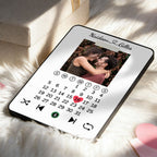 Custom Photo & Date Calendar Music Plaque Personalized Names Music Plaque Can Play Songs Gift for Lover Valentines GIft - DiyGiftly