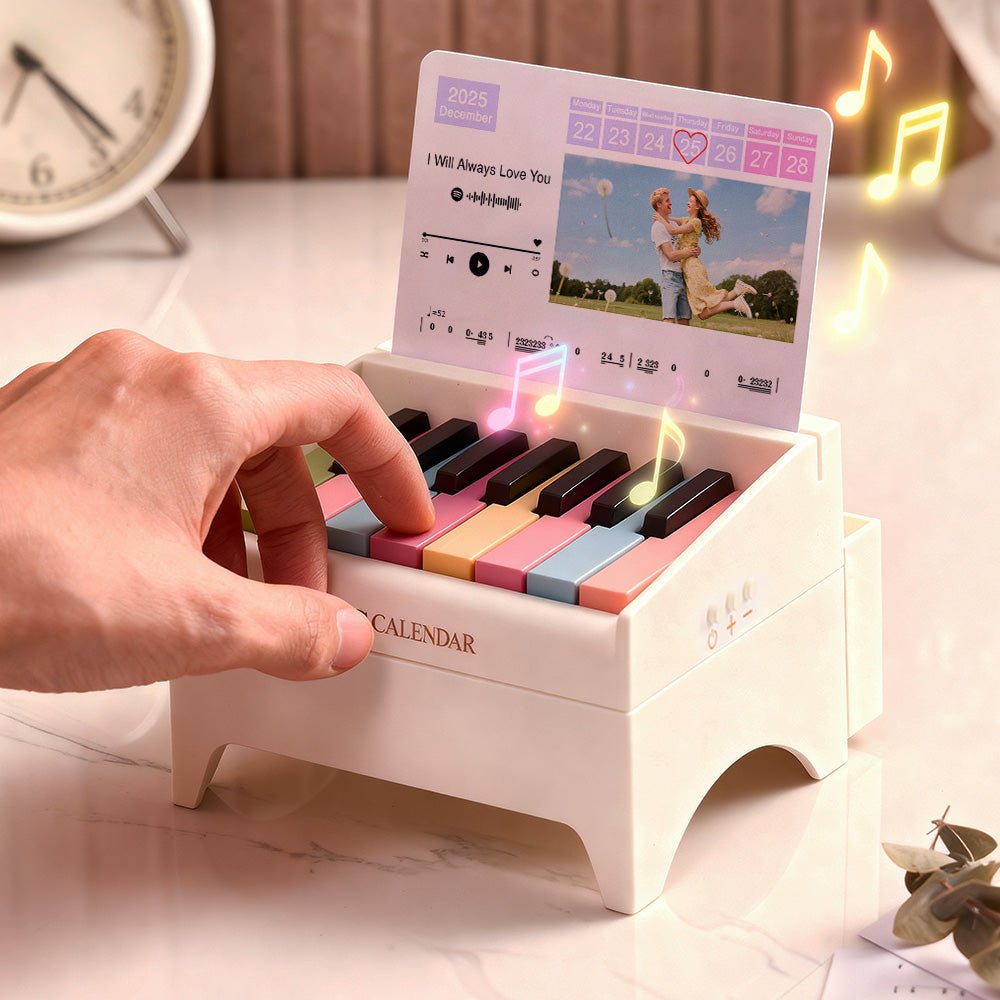 Custom Photo & Date Personalized Playable Piano Bluetooth Speaker – Birthday & Christmas Gift for Piano Lovers - DiyGiftly