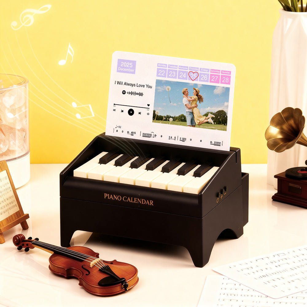 Custom Photo & Date Personalized Playable Piano Bluetooth Speaker – Birthday & Christmas Gift for Piano Lovers - DiyGiftly