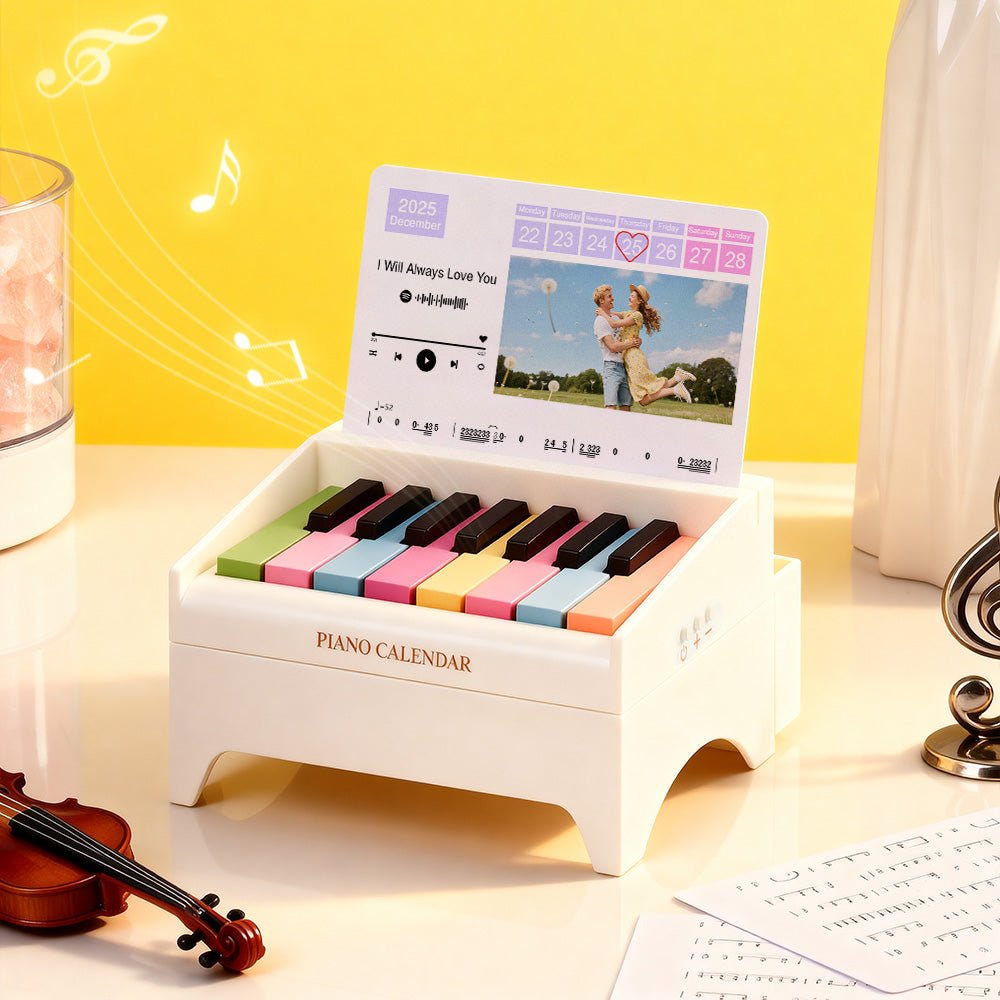 Custom Photo & Date Personalized Playable Piano Bluetooth Speaker – Birthday & Christmas Gift for Piano Lovers - DiyGiftly