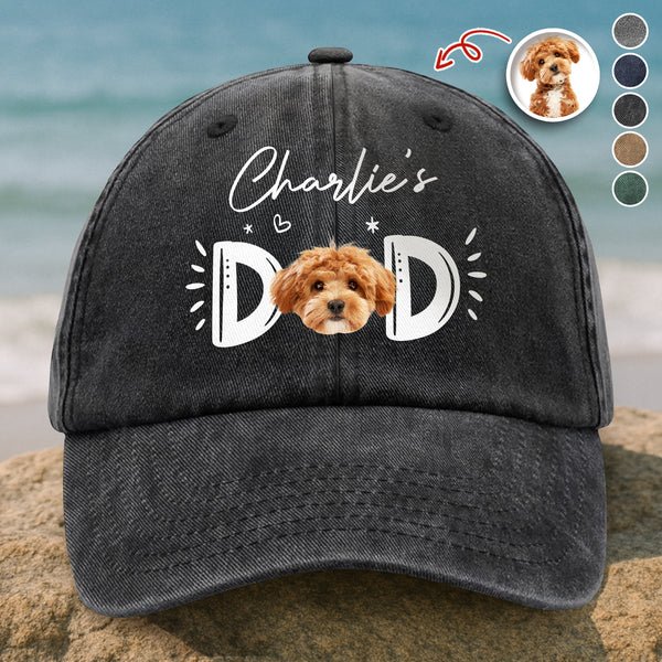 Custom Photo Dog Cat Baseball Cap – Vintage Washed Denim Hat for Dog Mom & Cat Mom, Personalized Pet Lover Gift 35411200 - DiyGiftly