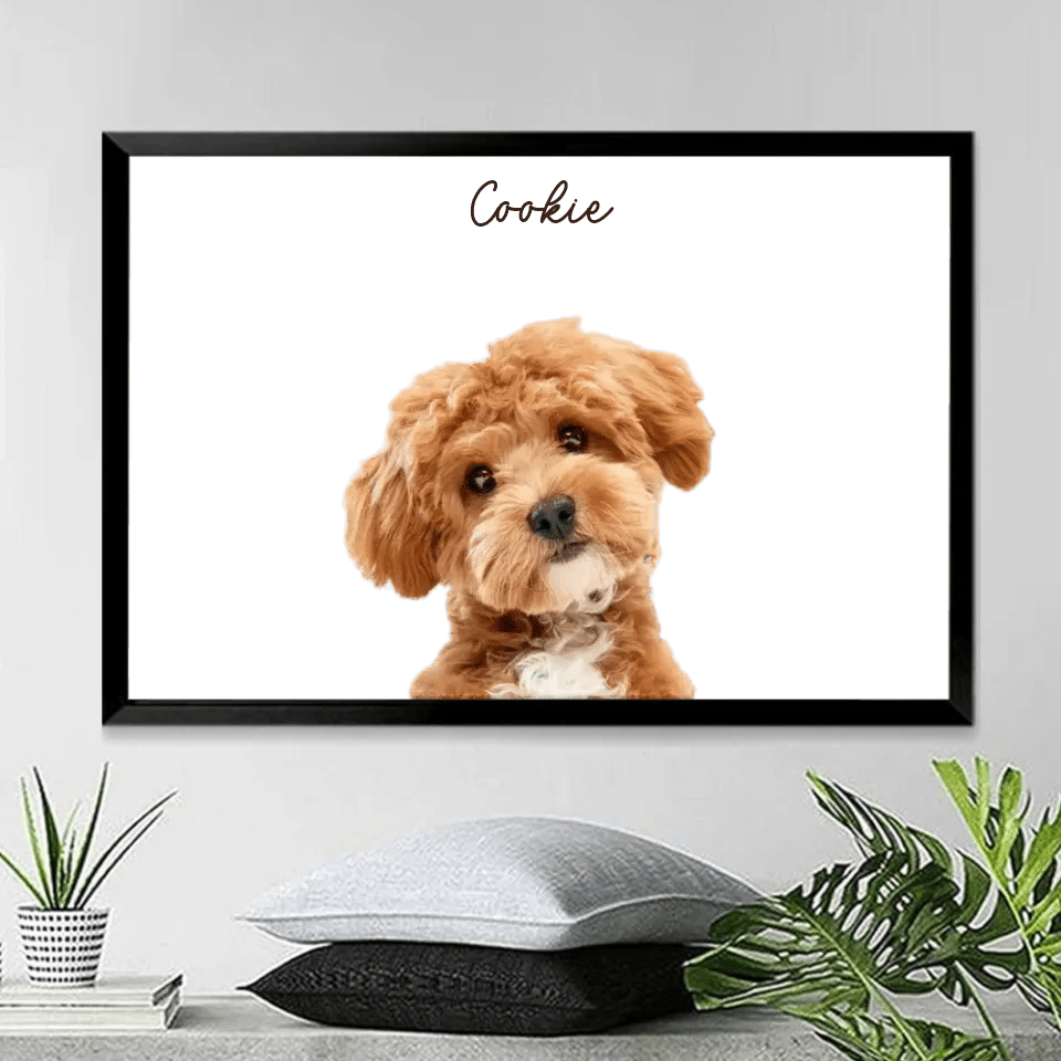 Custom Photo Dog Cat Watercolor Wildflowers - Personalized Poster/Wrapped Canvas 720615 - 720630 - DiyGiftly