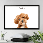 Custom Photo Dog Cat Watercolor Wildflowers - Personalized Poster/Wrapped Canvas 720615 - 720630 - DiyGiftly
