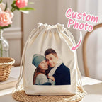 Custom Photo Drawstring Canvas Bag – Personalized Travel Organizer - DiyGiftly
