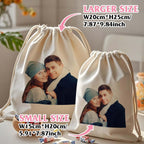 Custom Photo Drawstring Canvas Bag – Personalized Travel Organizer - DiyGiftly