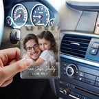 Custom Photo Drive Safe We Love You – Personalized Car Visor Clip, Custom Shaped Acrylic Rearview Mirror Charm with Text & Picture 48090624 - DiyGiftly