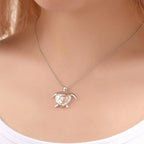 Custom Photo Engraved Name Necklace Sea Turtle Locket Necklace Mother's Day Gift for Mom - DiyGiftly