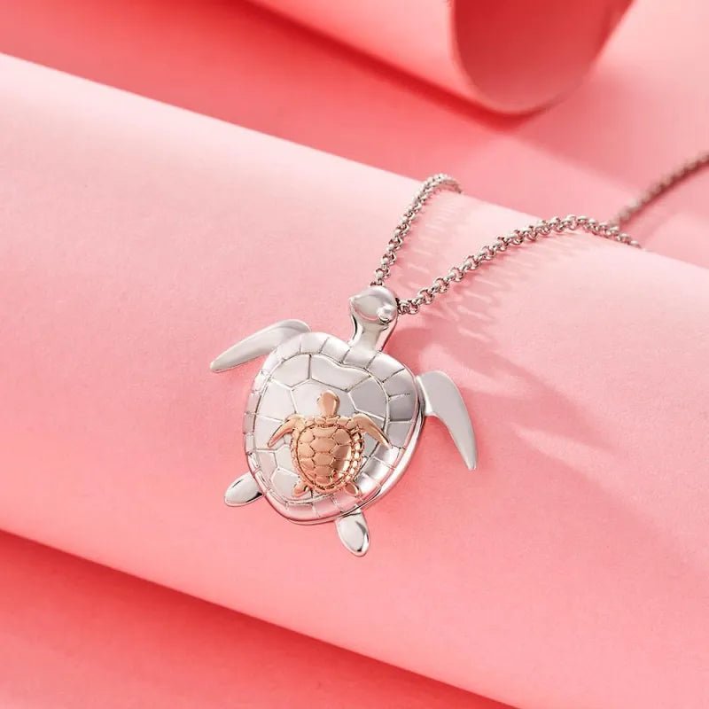 Custom Photo Engraved Name Necklace Sea Turtle Locket Necklace Mother's Day Gift for Mom - DiyGiftly