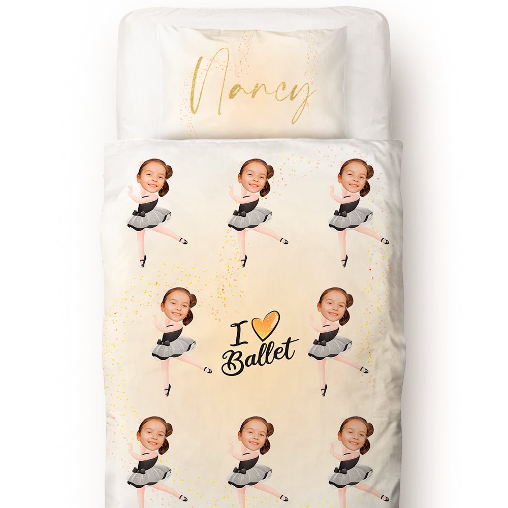 Custom Photo Engraved Quilt Cover Text Pillowcase Dancer Pattern Children's Gift Cover Only (Insert Not Included) - DiyGiftly